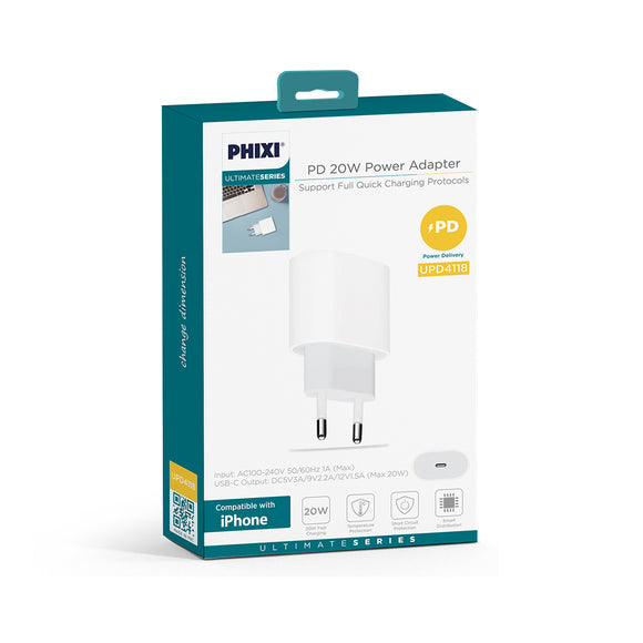 Phixi UPD4118 Ultimate 20W Fast Charge Adapter