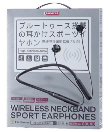 REMAX WIRELESS NECKBAND SPORT EARPHONES RB-S9