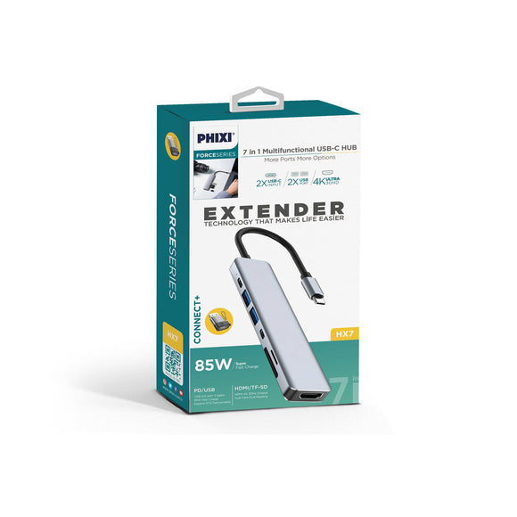 Phixi 7in1 MultiFunctional USB-C Hub HX7