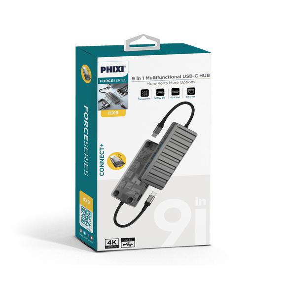Phixi 9in1 MultiFunctional USB-C Hub HX9