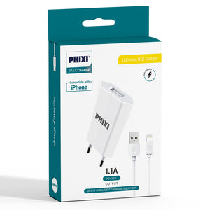 PHIXI LIGHTNING USB CHARGER 1.1A PCH201L