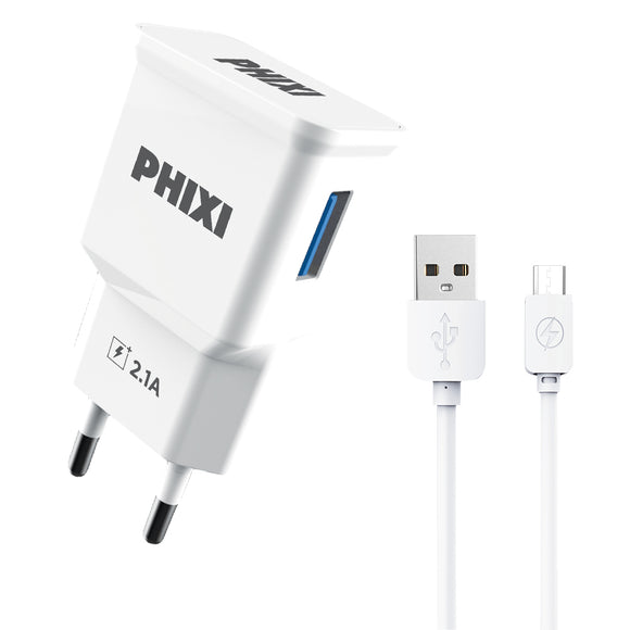 Phixi PCH201M Basic 2.1A Micro USB Wired Travel Charger
